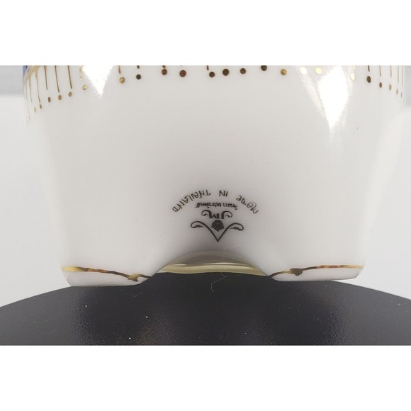 Vintage Ceramic Hand Painted Blue Gold Piggy Bank Marked JM Made In Thailand EUC - Picture 13 of 16